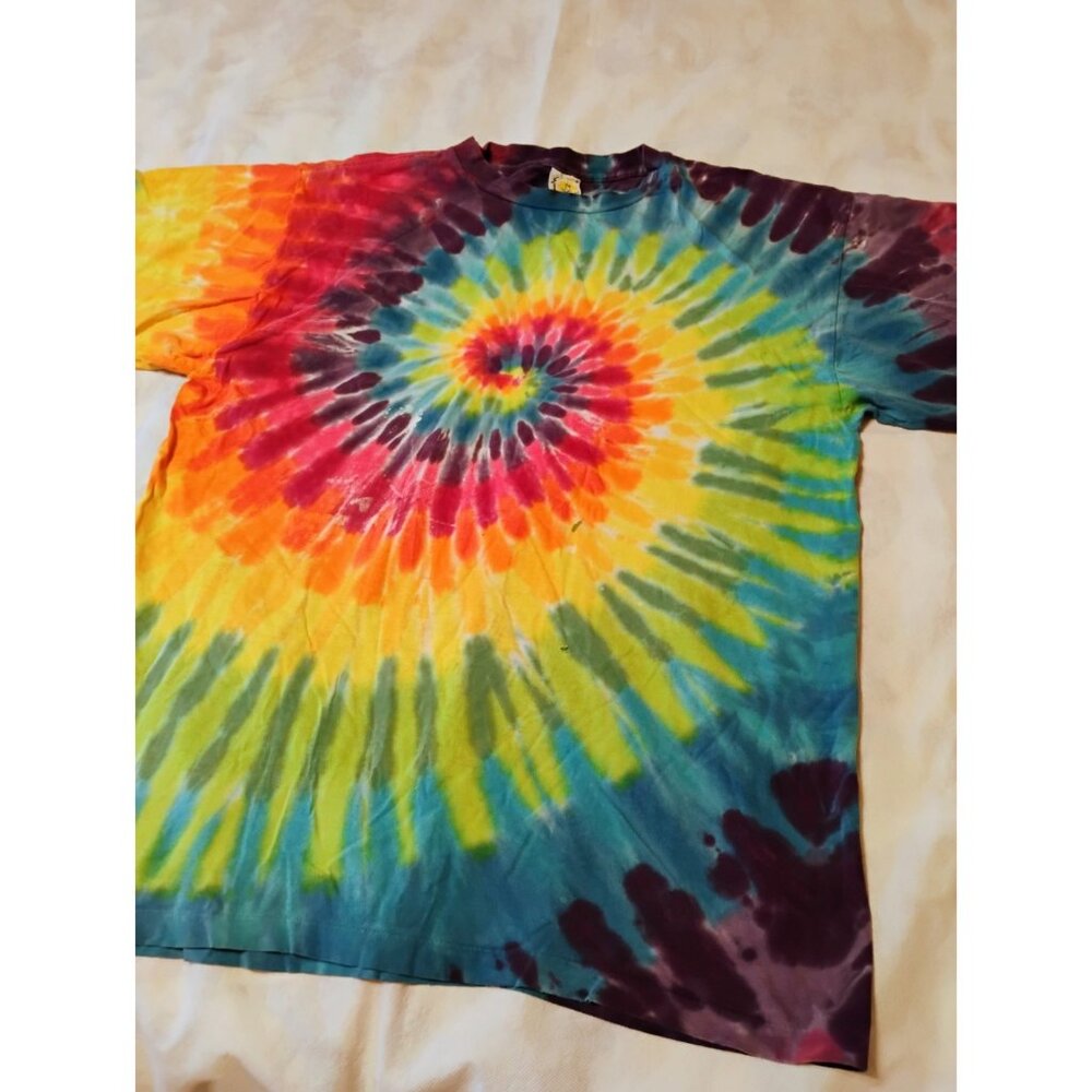 Vintage Sundog Mens Shirt 2XL Tie Dye Spiral Single Stitch Hippie Boho 90s 25x30